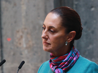 President of Mexico, Claudia Sheinbaum Pardo, speaks during a press conference after the High Level Summit between U.S. and Mexican business...