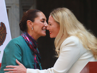 President of Mexico, Claudia Sheinbaum Pardo, and Executive Director of Mexico Pacific, Sarah Bairstow, hold a press conference after the Hi...