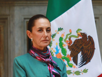 President of Mexico, Claudia Sheinbaum Pardo, speaks during a press conference after the High Level Summit between U.S. and Mexican business...