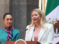 President of Mexico, Claudia Sheinbaum Pardo, and Executive Director of Mexico Pacific, Sarah Bairstow, hold a press conference after the Hi...