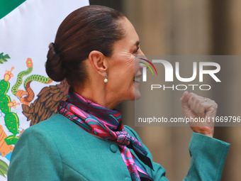 President of Mexico, Claudia Sheinbaum Pardo, speaks during a press conference after the High Level Summit between U.S. and Mexican business...