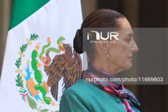 President of Mexico, Claudia Sheinbaum Pardo, speaks during a press conference after the High Level Summit between U.S. and Mexican business...