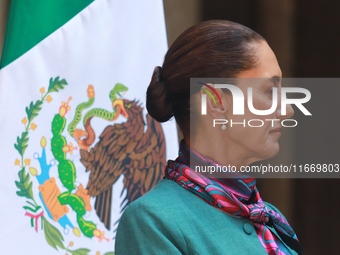 President of Mexico, Claudia Sheinbaum Pardo, speaks during a press conference after the High Level Summit between U.S. and Mexican business...