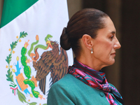 President of Mexico, Claudia Sheinbaum Pardo, speaks during a press conference after the High Level Summit between U.S. and Mexican business...