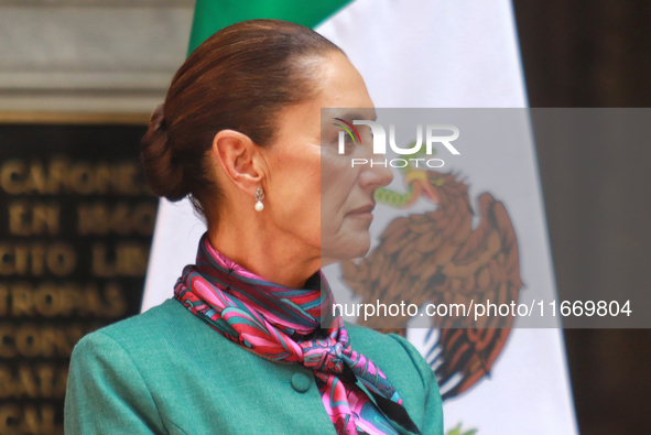 President of Mexico, Claudia Sheinbaum Pardo, speaks during a press conference after the High Level Summit between U.S. and Mexican business...