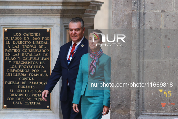 President of Mexico, Claudia Sheinbaum Pardo, and Francisco Alberto Cervantes Diaz, president of the Business Coordinating Council (CCE), at...