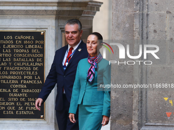 President of Mexico, Claudia Sheinbaum Pardo, and Francisco Alberto Cervantes Diaz, president of the Business Coordinating Council (CCE), at...