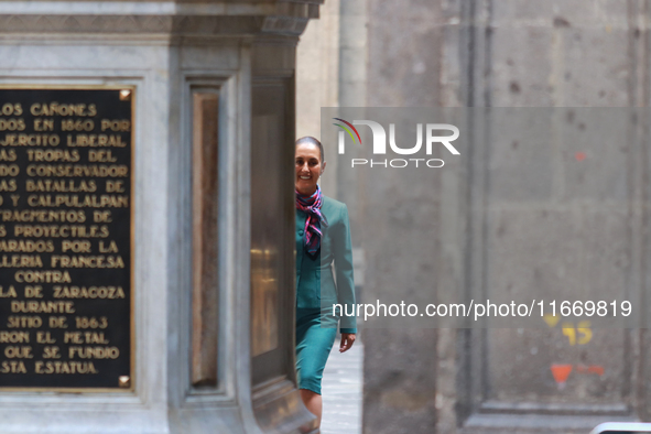 President of Mexico, Claudia Sheinbaum Pardo, attends a press conference after the High Level Summit between U.S. and Mexican business leade...