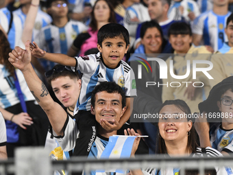 Fans of Argentina during a match between Argentina and Bolivia at Estadio Mas Monumental Antonio Vespucio Liberti in Buenos Aires, Argentina...