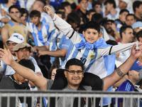 Fans of Argentina during a match between Argentina and Bolivia at Estadio Mas Monumental Antonio Vespucio Liberti in Buenos Aires, Argentina...