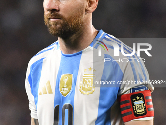 Lionel Messi of Argentina plays during a match between Argentina and Bolivia at Estadio Mas Monumental Antonio Vespucio Liberti in Buenos Ai...