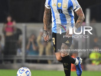 Nicolas Otamendi of Argentina plays during a match between Argentina and Bolivia at Estadio Mas Monumental Antonio Vespucio Liberti in Bueno...