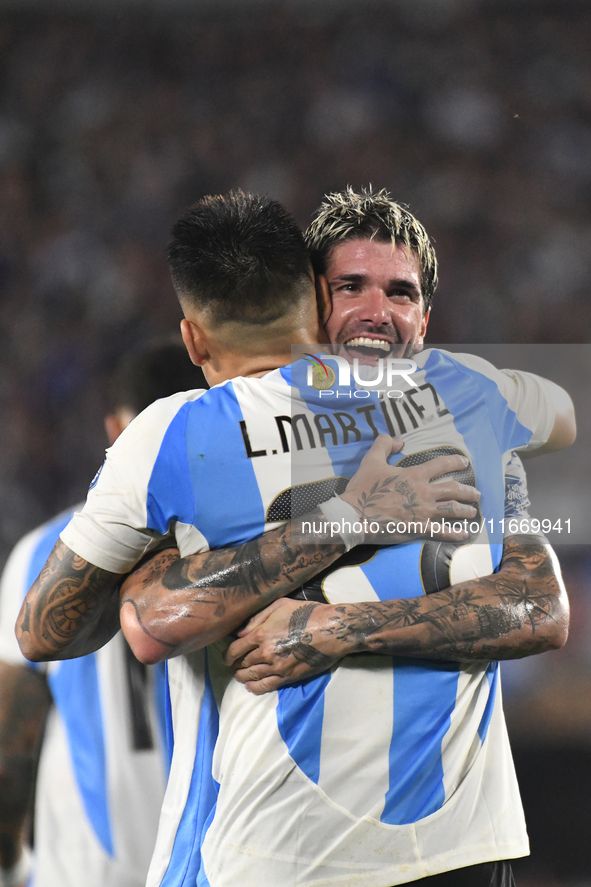 During a match between Argentina and Bolivia at Estadio Mas Monumental Antonio Vespucio Liberti in Buenos Aires, Argentina, on October 15, 