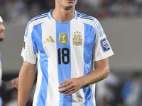 Nicolas Paz makes his national team debut in a match between Argentina and Bolivia at Estadio Mas Monumental Antonio Vespucio Liberti in Bue...