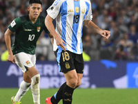 Nicolas Paz makes his national team debut in a match between Argentina and Bolivia at Estadio Mas Monumental Antonio Vespucio Liberti in Bue...