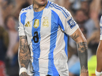 Enzo Fernandez participates in a match between Argentina and Bolivia at Estadio Mas Monumental Antonio Vespucio Liberti in Buenos Aires, Arg...