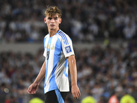 Nicolas Paz makes his national team debut in a match between Argentina and Bolivia at Estadio Mas Monumental Antonio Vespucio Liberti in Bue...