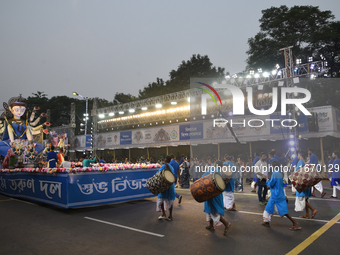 Biswa Bangla award-winning idols of Hindu Goddess Durga mark the recognition by UNESCO of Durga Puja as an 'Intangible Cultural Heritage of...