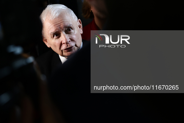 Law and Justice leader Jaroslaw Kaczynski during the Polish Parliament session in Warsaw, Poland on October 16, 2024. 