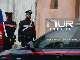 Carabinieri conduct investigations in the house of the femicide of Professor Patrizia Russo by her husband Giovanni Salamone in Solero, in t...