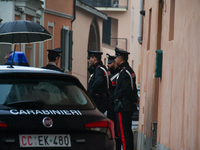 Carabinieri stand in front of the house of the femicide of Professor Patrizia Russo by her husband Giovanni Salamone in Solero, in the provi...