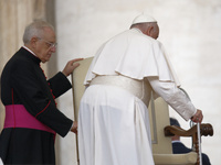 Pope Francis arrives in St. Peter's Square at the Vatican on October 16, 2024, for the weekly general audience. (