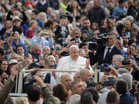 Pope Francis holds his weekly general audience in St. Peter's Square, at the Vatican, on October 16, 2024. (