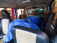 The body of a Russian climber who dies during the summit of Mount Dhaulagiri, the world's 7th highest peak, is seen inside a hearse after it...