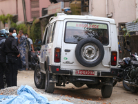 A hearse brings the bodies of Russian climbers who die during the summit of Mount Dhaulagiri, the world's 7th highest peak, after they are r...