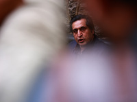 People's Conference President Sajad Gani Lone, along with Imran Reza Ansari, addresses media persons after Omar Abdullah takes the oath as C...