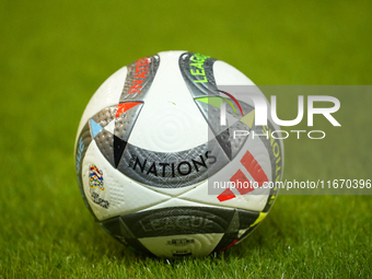 Match ball during the UEFA Nations League 2024/25 League A Group A4 match between Spain and Serbia at Estadio Nuevo Arcangel on October 15,...