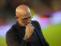 Luis de la Fuente head coach of Spain praying prior the UEFA Nations League 2024/25 League A Group A4 match between Spain and Serbia at Esta...