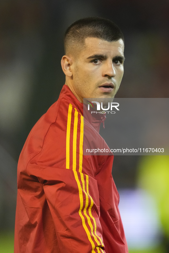 Alvaro Morata centre-forward of Spain and AC Milan during the UEFA Nations League 2024/25 League A Group A4 match between Spain and Serbia a...