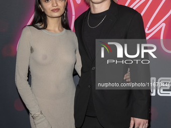 Ava Maria and Anton Bitter attend the ''Anora'' New York premiere at Regal Times Square in New York, USA, on October 15, 2024. (