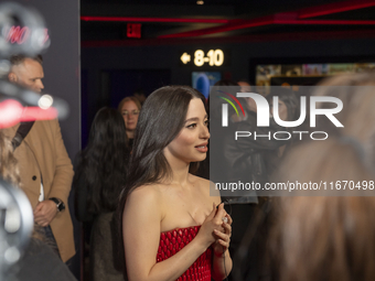 Mikey Madison attends the ''Anora'' New York premiere at Regal Times Square in New York, USA, on October 15, 2024. (