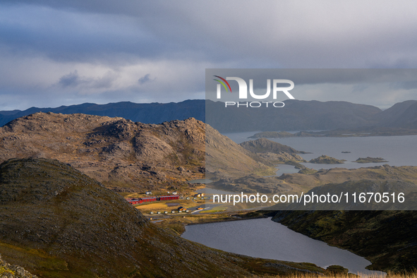 A view of the rugged, mountainous terrain near Nordkapp, Norway, on September 27, 2024. The European route E69 motorway ends at North Cape,...