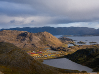 A view of the rugged, mountainous terrain near Nordkapp, Norway, on September 27, 2024. The European route E69 motorway ends at North Cape,...