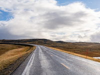 A general view of the E69 road, on the road for Nordkapp (North Cape), Norway on September 27, 2024. The European route E69 motorway ends at...