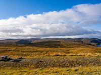 A view of the rugged, mountainous terrain near Nordkapp, Norway, on September 27, 2024. The European route E69 motorway ends at North Cape,...