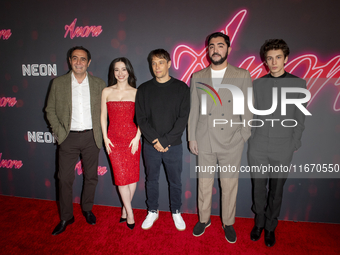 Karren Karagulian, Mikey Madison, Sean Baker, Vache Tovmasyan, and Mark Eydelshteyn attend the ''Anora'' New York premiere at Regal Times Sq...