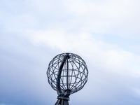 The steel globe in North Cape, Nordkapp, Norway on September 27, 2024. Nordkapp or North Cape is considered the northernmost point in Europe...