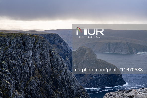 A general view of the fjords in North Cape, Norway,  on September 27, 2024. Nordkapp or North Cape is considered the northernmost point in E...