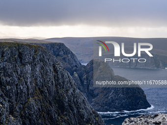 A general view of the fjords in North Cape, Norway,  on September 27, 2024. Nordkapp or North Cape is considered the northernmost point in E...