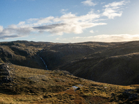 A view of the rugged, mountainous terrain near Nordkapp, Norway, on September 27, 2024. The European route E69 motorway ends at North Cape,...