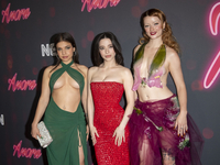 Luna Sofia Miranda, Mikey Madison, and Lindsey Normington attend the ''Anora'' New York premiere at Regal Times Square in New York, USA, on...