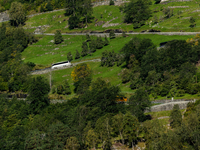 A general view of Geiranger, Norway, on September 18, 2024. Geiranger Fjord, a major tourist attraction in Norway, was designated a UNESCO W...