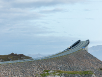 +A view of the Atlantic Ocean Road, Norway on September 18, 2024. The Atlantic Road in Norway was voted the most beautiful motorway in the w...