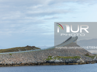 A view of the Atlantic Ocean Road, Norway on September 18, 2024. The Atlantic Road in Norway was voted the most beautiful motorway in the wo...