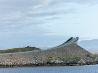 A view of the Atlantic Ocean Road, Norway on September 18, 2024. The Atlantic Road in Norway was voted the most beautiful motorway in the wo...