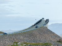 A view of the Atlantic Ocean Road, Norway on September 18, 2024. The Atlantic Road in Norway was voted the most beautiful motorway in the wo...